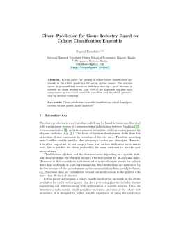 Churn Prediction for Game Industry Based on Cohort Classification