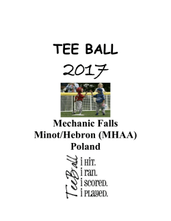 Tee Ball Schedule 2017