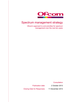 Ofcom spectrum management strategy consultation