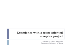 Experience with a team-oriented compiler project