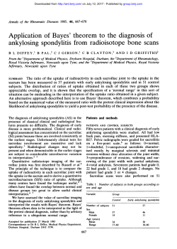 Application of Bayes` theorem to the diagnosis of ankylosing