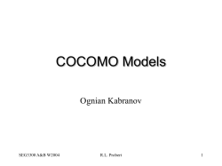 COCOMO Models