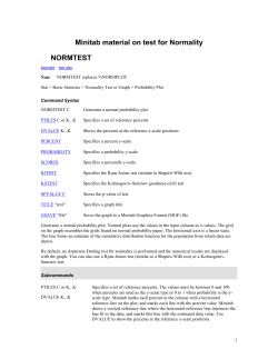 Minitab material on test for Normality