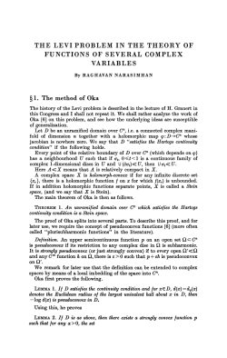 the levi problem in the theory of functions of several complex variables