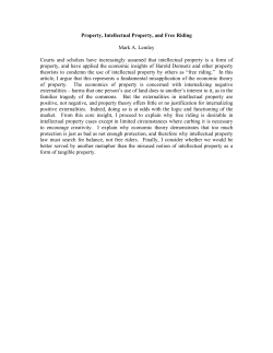 Property, Intellectual Property, and Free Riding Mark A. Lemley