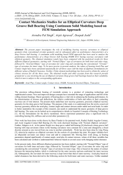 Contact Mechanics Studies for an Elliptical