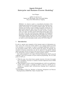 Agent-Oriented Enterprise and Business Process Modeling* Gerd