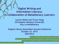 Metaliteracy: Reinventing information literacy to empower learners.