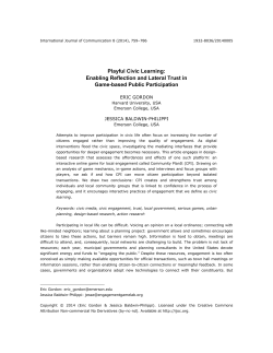 Playful Civic Learning - International Journal of Communication