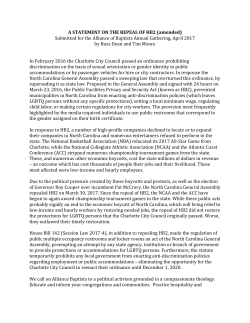 A Statement on HB-2, revised