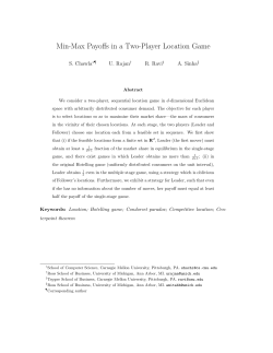 Min-Max Payoffs in a Two-Player Location Game