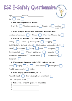KS2 E-Safety Questionnaire