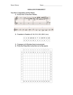 SERIALISM WORKSHEET