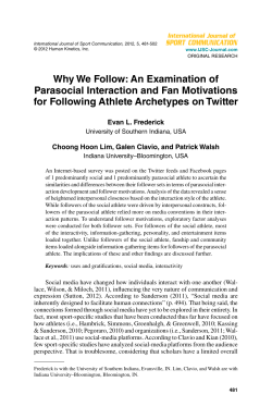 Why We Follow: An Examination of Parasocial Interaction and Fan