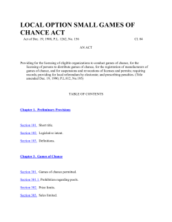 local option small games of chance act