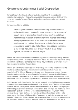 Government Undermines Social Cooperation - Everything