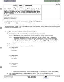 APP-009 Proof of Service (Court of Appeal)