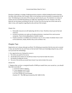 Condensed Notes for Test 1