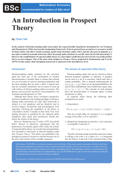 An Introduction in Prospect Theory