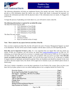Positive Pay User`s Guide