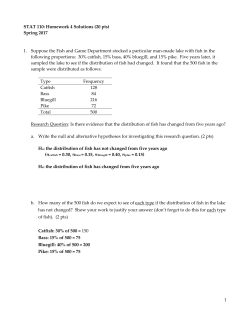 STAT 110: Homework 4 Solutions (20 pts) Spring 2017 1. Suppose