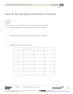 Algebra I Module 3, Topic C, Lesson 18: Student Version