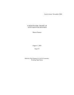 A demand-side theory of anti-takeover defenses