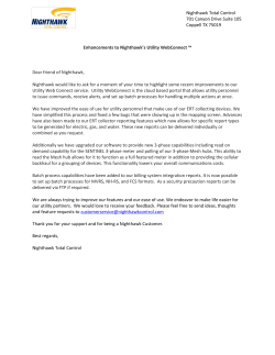 Enhancements to Nighthawk`s Utility WebConnect &trade; Dear friend of