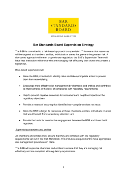 Bar Standards Board Supervision Strategy