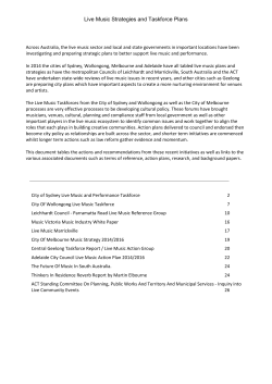 Live Music Strategies and Taskforce Plans 22.09.14