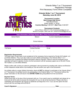Orlando Strike 7 on 7 Tournament Registration Package Print
