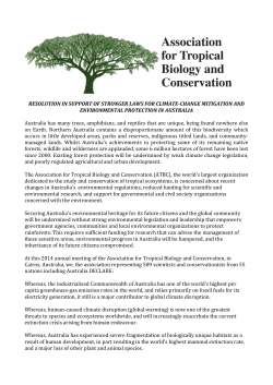 ATBC Resolution in Support of Stronger Laws for Climate Change