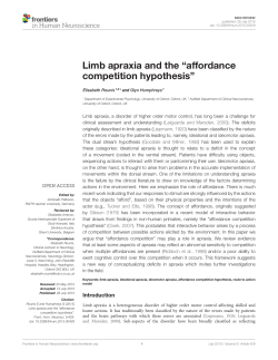 Limb apraxia and the &ldquo;affordance competition hypothesis&rdquo;
