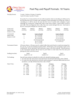 Pool Play and Playoff Formats: 10 Teams