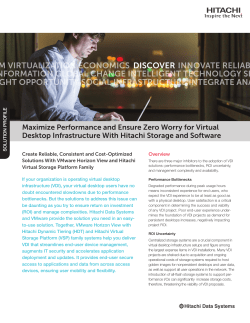 Maximize VDI Performance with Hitachi Storage