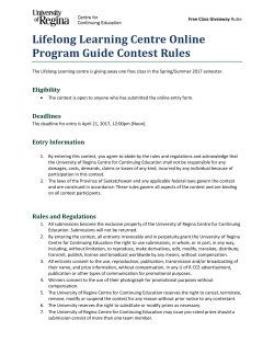 Lifelong Learning Centre Online Program Guide Contest Rules