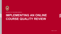 implementing an online course quality review
