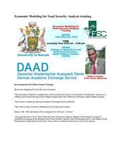 Economic Modeling for Food Security Analysis