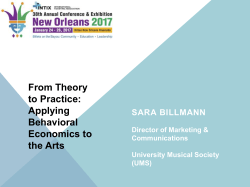 From Theory to Practice: Applying Behavioral Economics to the Arts