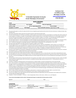 &ldquo;A Charitable Organization Serving the Greater Manalapan, NJ