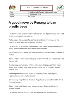 A good move by Penang to ban plastic bags