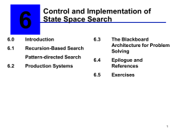 Ch. 6: Control Algorithms for State Space Search