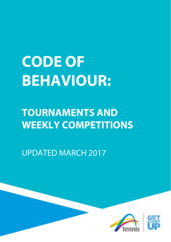 code of behaviour - Tennis Australia
