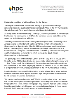 Fredericks confident of still qualifying for the Games Three spots