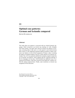 11 Optimal case patterns: German and Icelandic