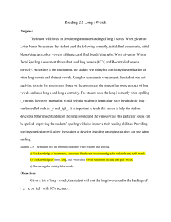 Spelling Assessment and Connected Lesson