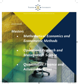 Masters • Mathematical Economics and