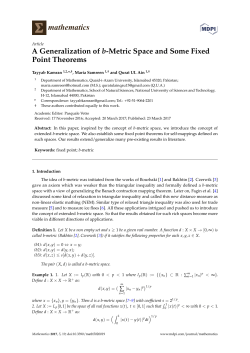 A Generalization of b-Metric Space and Some Fixed Point Theorems