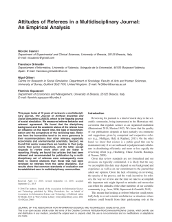 Attitudes of Referees in a Multidisciplinary