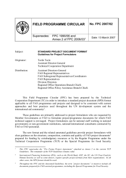 SPD Format - Food and Agriculture Organization of the United Nations